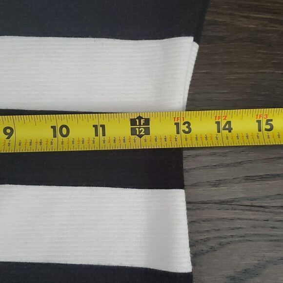 Almost Famous S Black White Pink Striped Elbow Sleeve Sweater Dress Zip Up - Picture 12 of 13